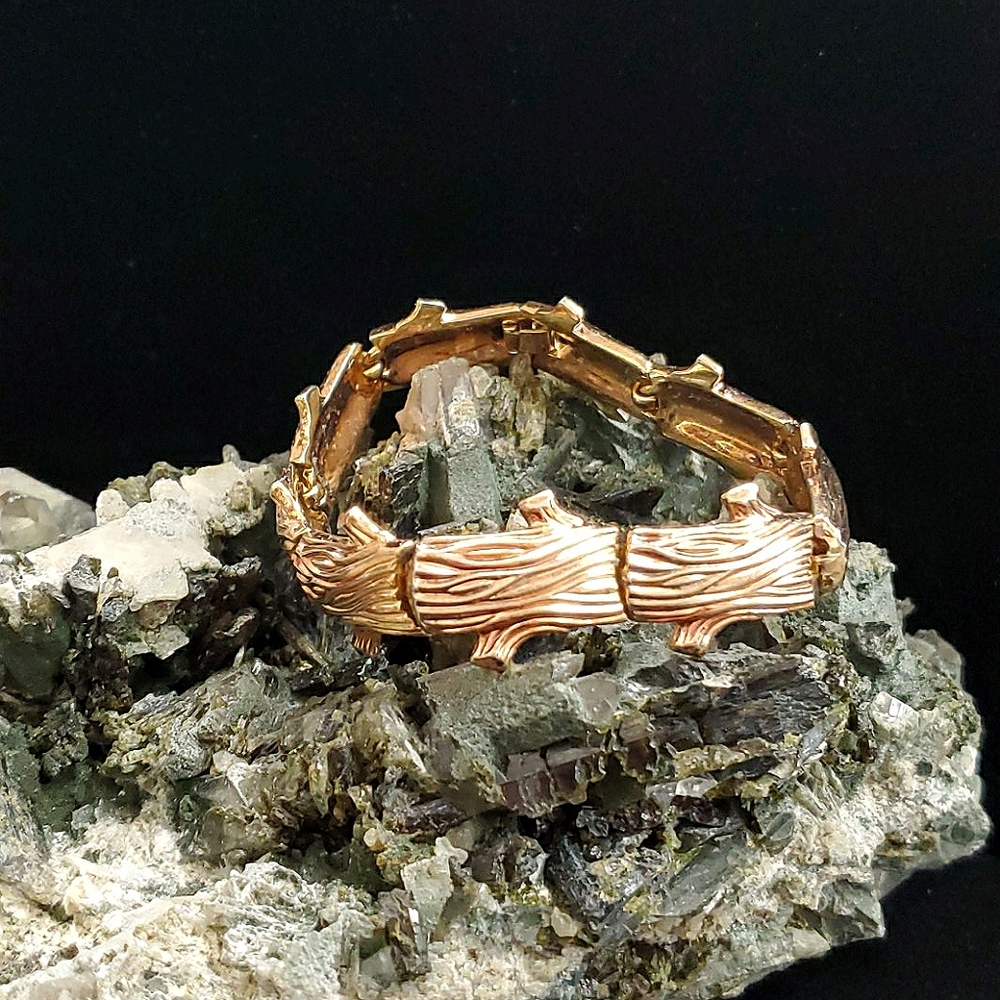Trifari 1955 golden bark bracelet
